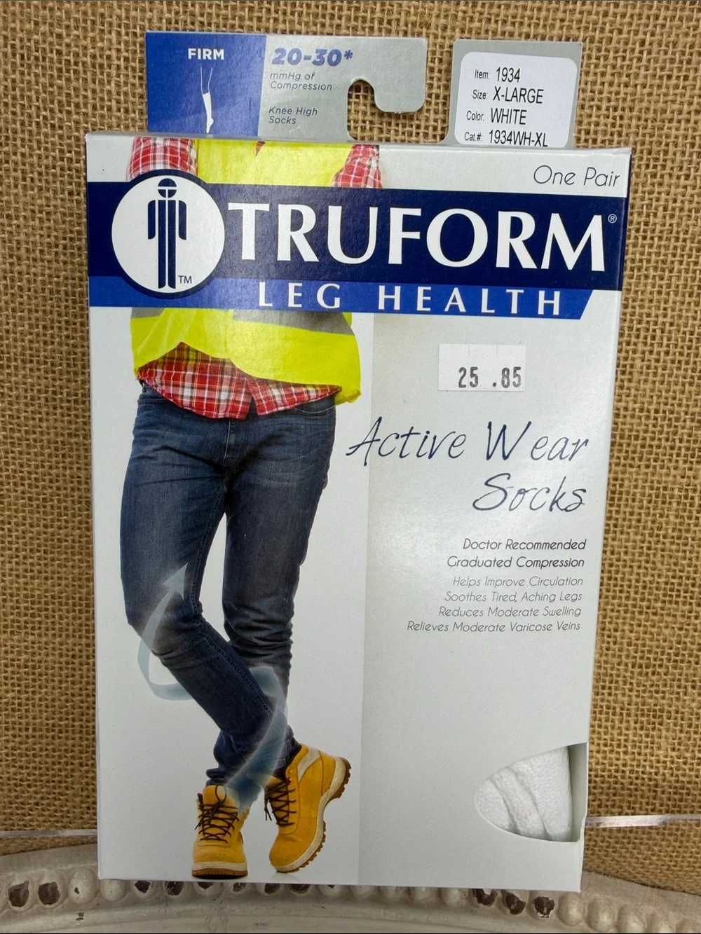 Truform Men’s White Active Wear Compression Socks - Knee High